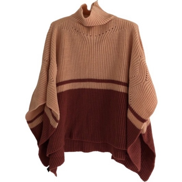 Save The Ocean Apparel Co Poncho Turtleneck Knit Sweater One Size - Picture 5 of 5